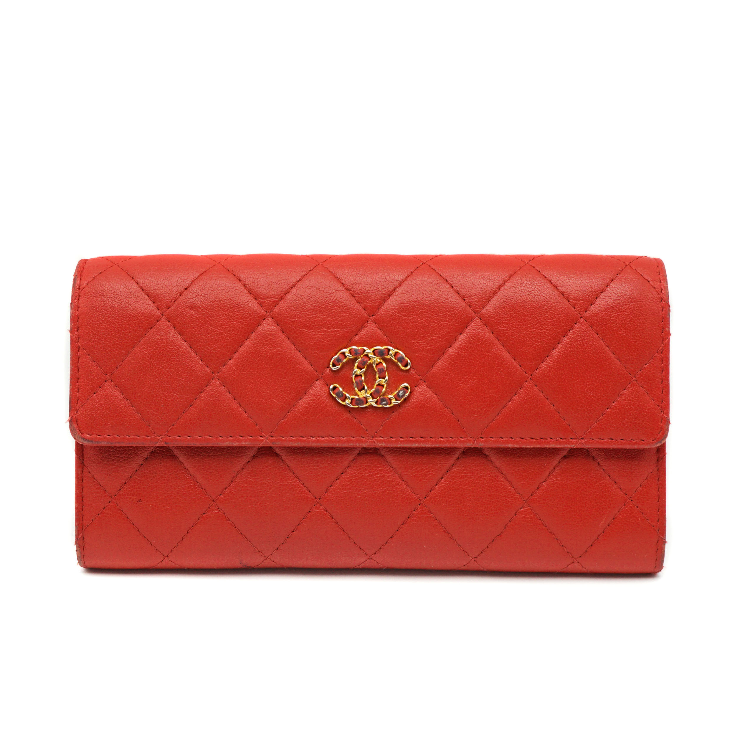 楽天市場】シャネル 長財布 レッド カメリアの通販