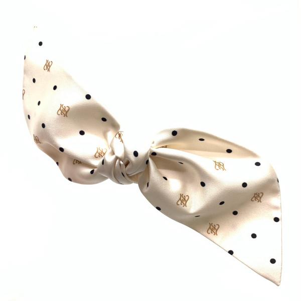 楽天市場】FENDI フェンディ バレッタ リボン シルク素材 ホワイト 白