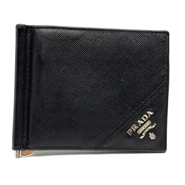 楽天市場】PRADA ﾌﾟﾗﾀﾞ ｻﾌｨｱｰﾉ ﾏﾈｰｸﾘｯﾌﾟ 札入れ 財布 黒 ﾌﾞﾗｯｸ 二