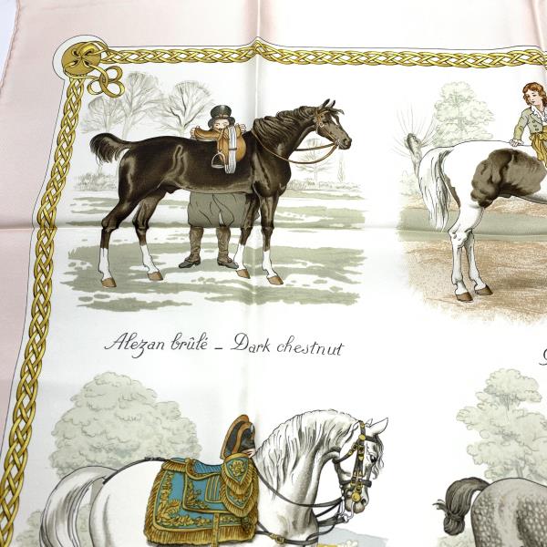 楽天市場】HERMES エルメス カレ90 スカーフ LES ROBES 馬の毛色