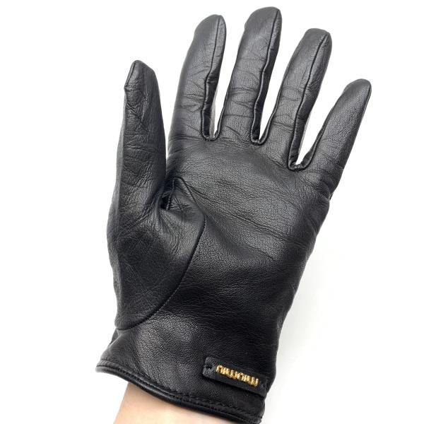 miumiu ミュウミュウ 手袋 コットン 黒 グローブ 【公式通販】