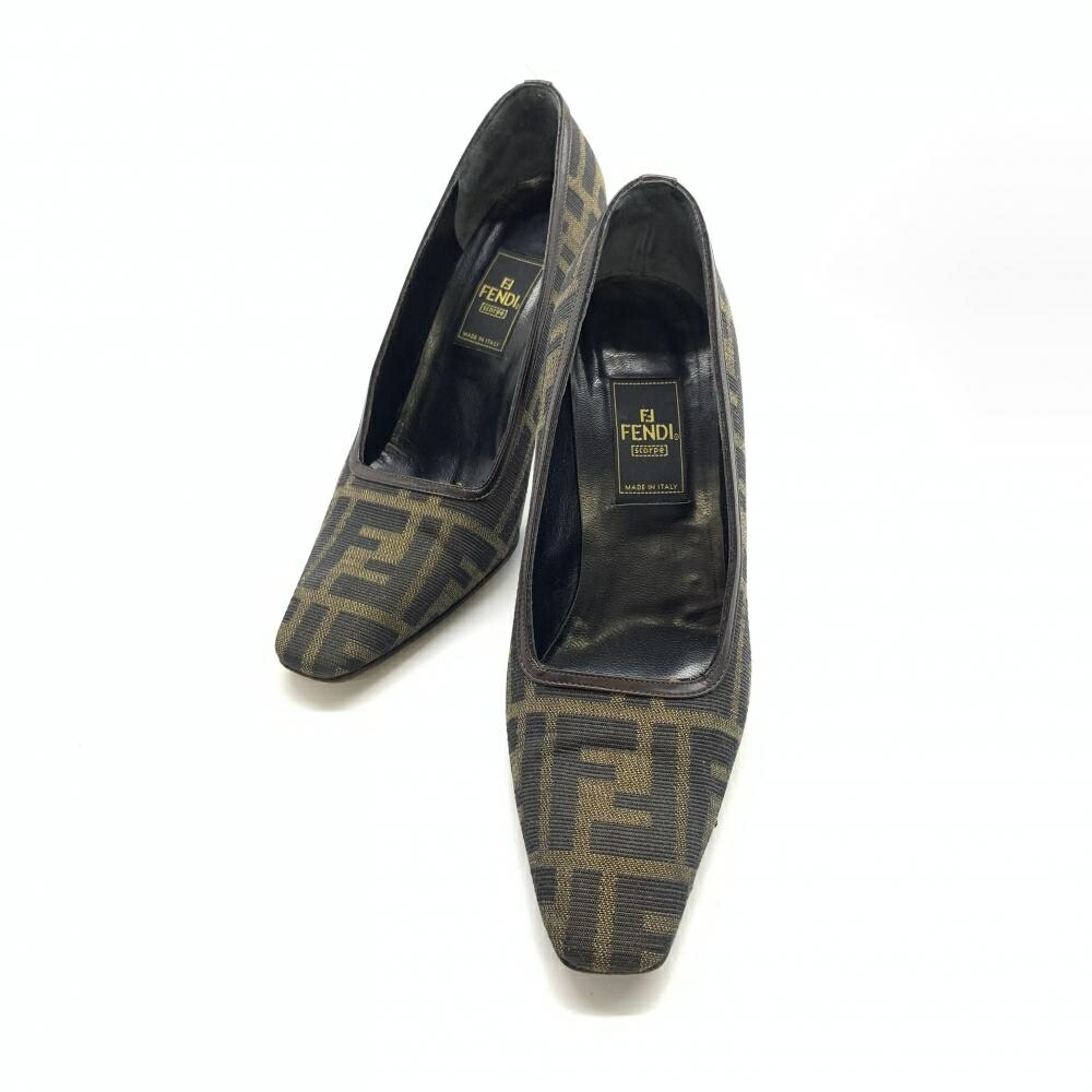楽天市場】FENDI フェンディ ズッカ柄 パンプス ヒール ナイロン
