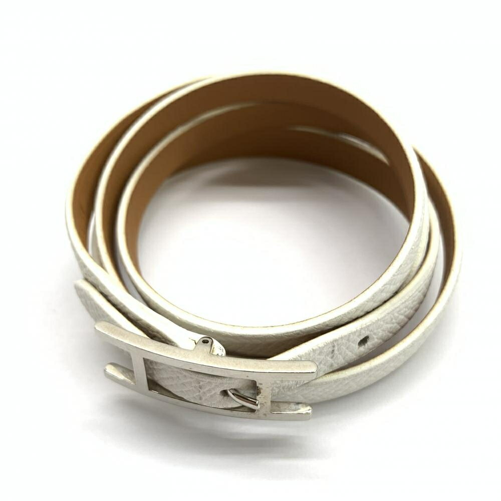 楽天市場】HERMES エルメス アピ3 ロング ブレス レザー ホワイト 白