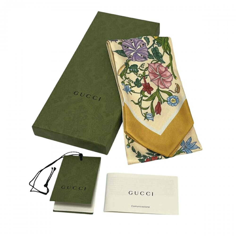 楽天市場】グッチ【GUCCI】700424 3G001ツイル ネックボウ シルク 黄色