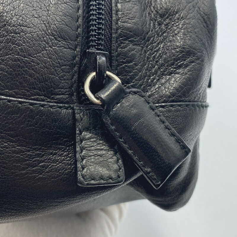 楽天市場】PRADA MV28 ポーチ ブラック 黒 レザー シルバー金具