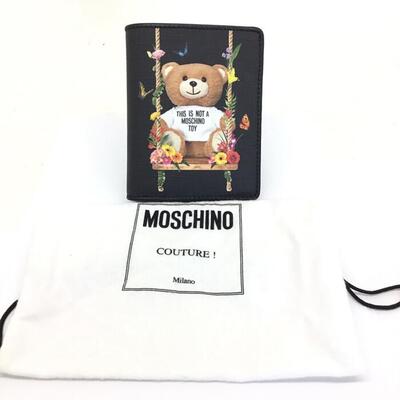 楽天市場】MOSCHINO【モスキーノ】二つ折り財布 レザー ブラック ベア