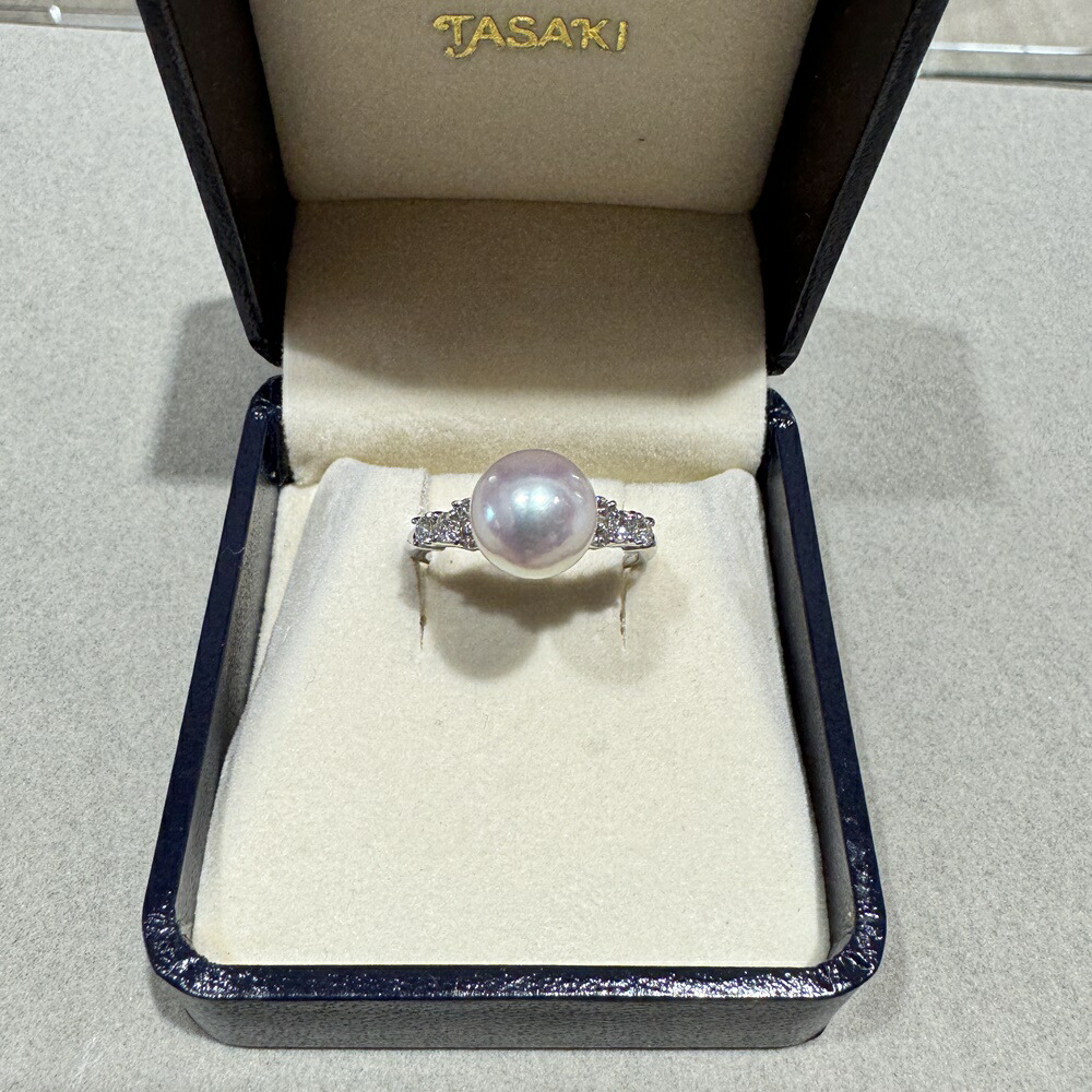 楽天市場】TASAKI【タサキ】Pt900 ダイヤモンド付き パールリング 真珠