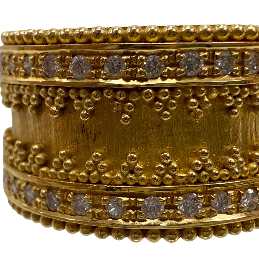 楽天市場】【美品】 手塚 巌作 ダイヤ付 粒金 デザインリング K18 約