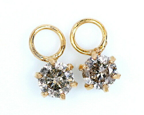 楽天市場】0.2ct 6爪 ブラウン 天然 ダイヤモンド チャーム 18k