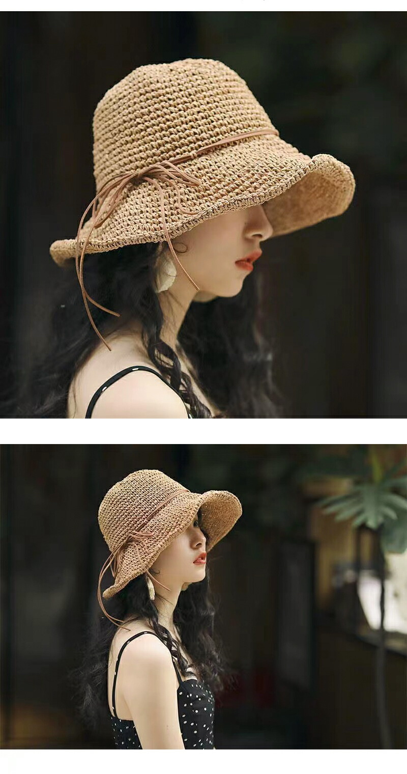 楽天市場】麦わら帽子 ストローハット つば広 折りたたみ帽子 日焼け