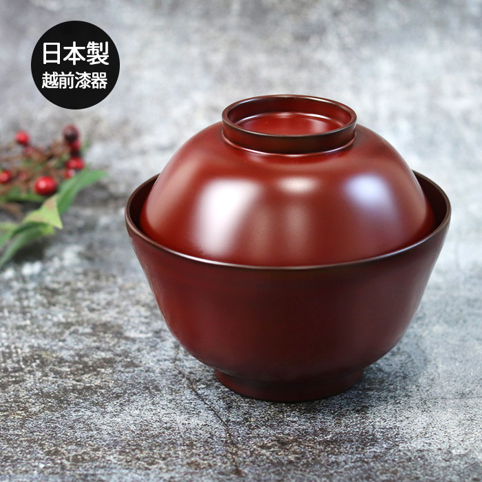 楽天市場】蓋付き雑煮椀 古代朱 まゆ型雑煮椀 1客 越前漆器 箱入り