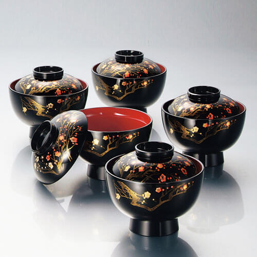 楽天市場】雑煮椀 ふた付き 5客セット 香琳4.0雑煮椀揃(黒) 日本製