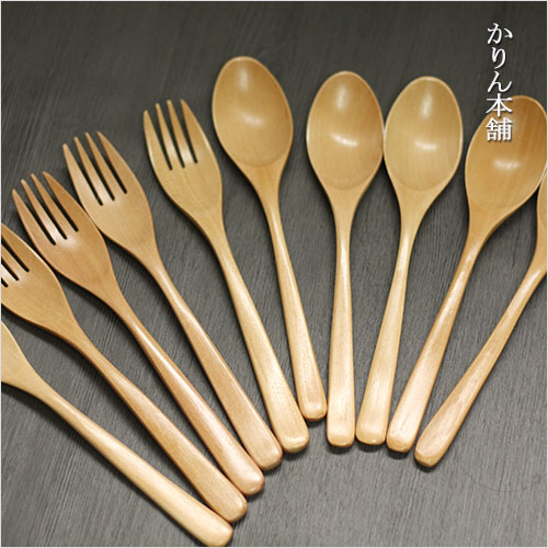 楽天市場】木製 カトラリー 木のフォーク スプーンセット スプーン5本