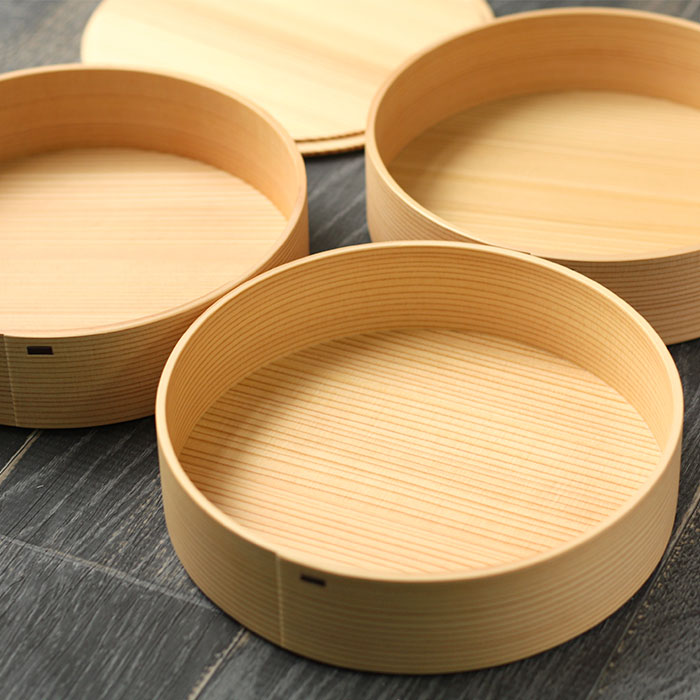 楽天市場】重箱 3段 おしゃれ 大館工芸社 丸 三段 重 5〜6人用 白木 各