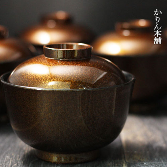 楽天市場】フタ付き吸い物椀 5客セット 金梨地 35千鳥吸物椀 5入越前