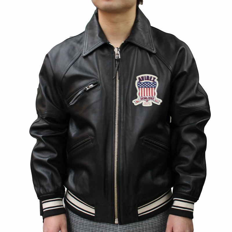 楽天市場】AVIREX 人気スタジャン レザーメンズ 本革ジャケット ヴァー