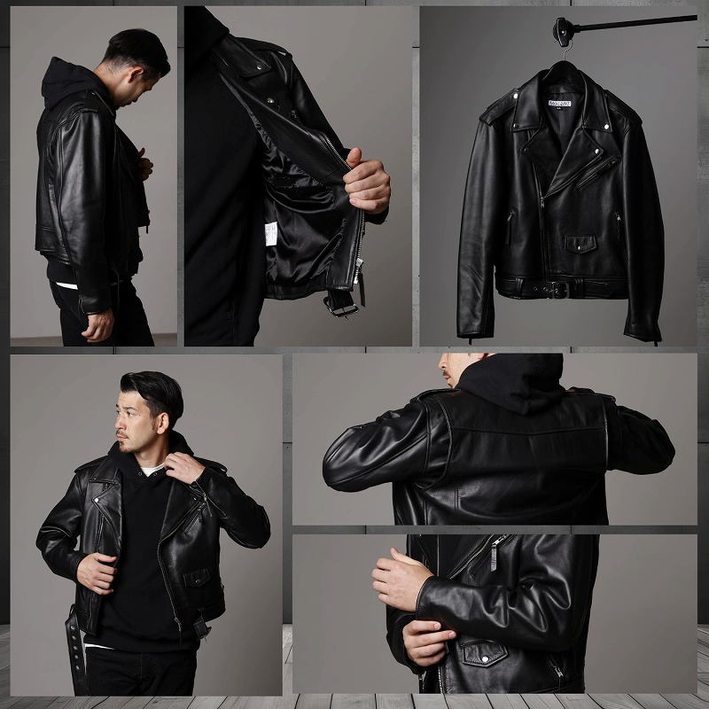 楽天市場】革ジャン メンズ ダブルライダースジャケット USタイプ 本革