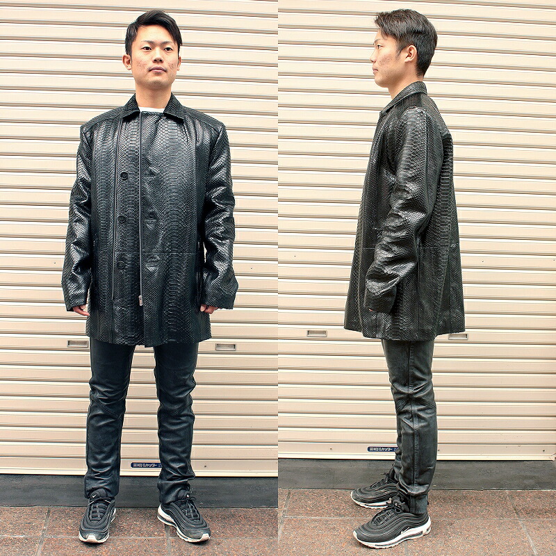 楽天市場】パイソン 蛇革 ジャケット メンズ 本革 レザージャケット