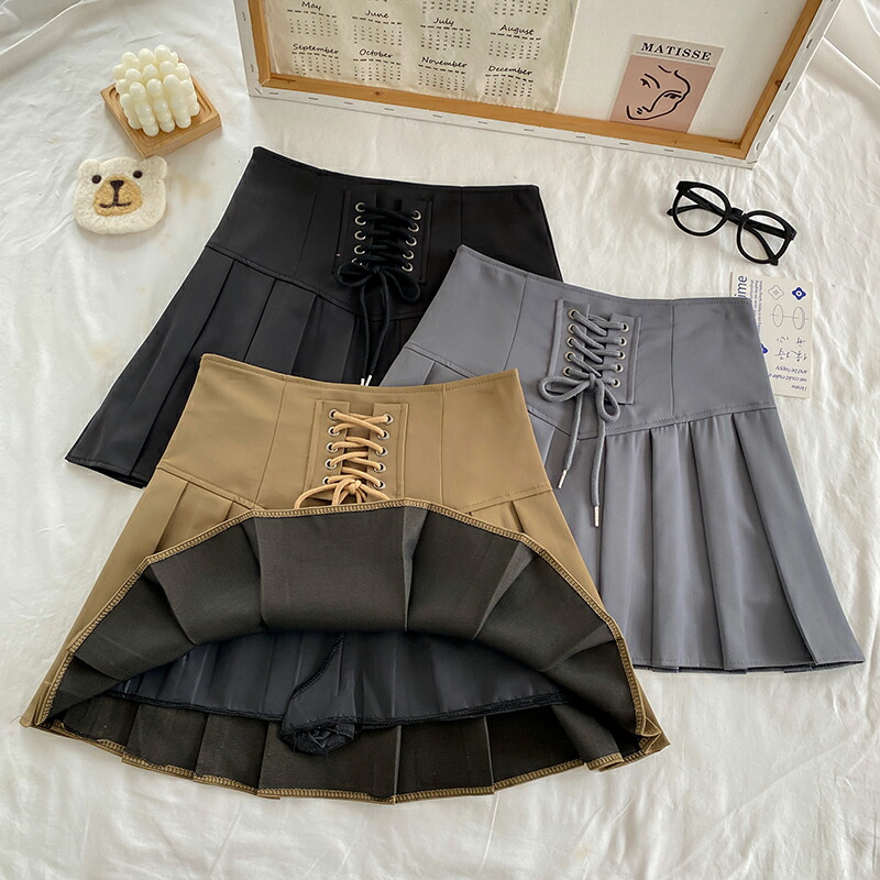 楽天市場】プリーツ スカート 3色 キュロット スカパン 無地 シンプル