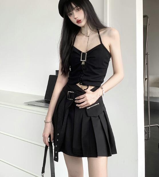 楽天市場】プリーツ スカート キュロット スカパン ベルト付き ハイ