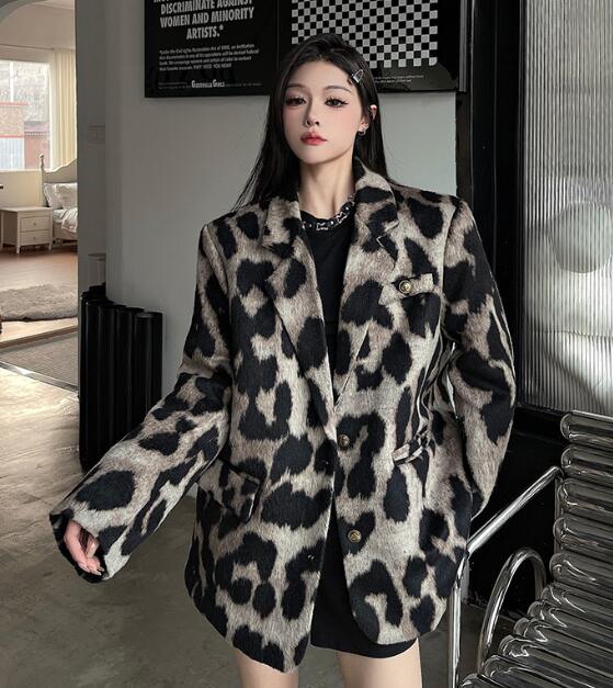 楽天市場】モード系 ヒョウ柄 長袖 ビッグシルエット ゆめかわいい