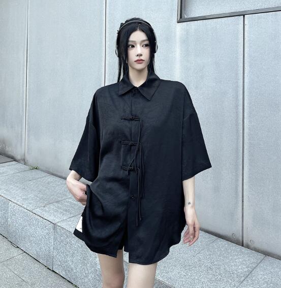 楽天市場】モード系 チャイナ チャイナボタン半袖 トップス シャツ