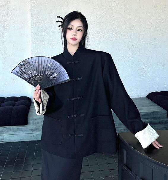 楽天市場】モード系 チャイナ ジャケット アウター 長袖 黒 ブラック