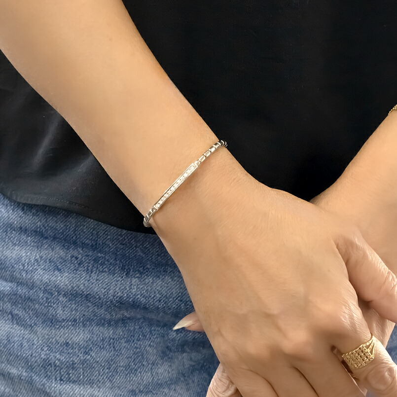 楽天市場】プラチナ ブレスレット 伸縮 簡単装着 伸び縮み ブレス