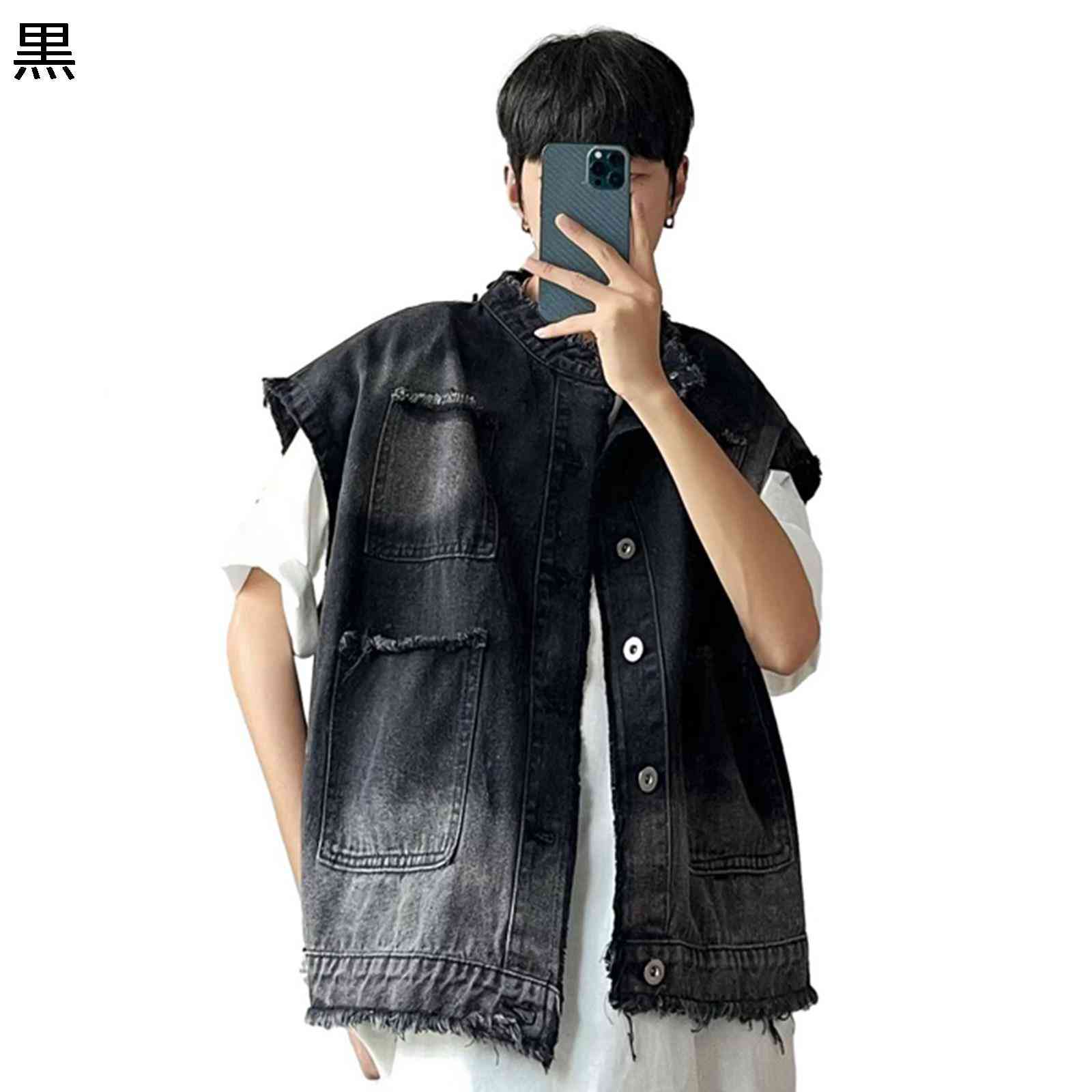 楽天市場】デニムベスト メンズ カジュアルベスト 重ね着 Gジャン