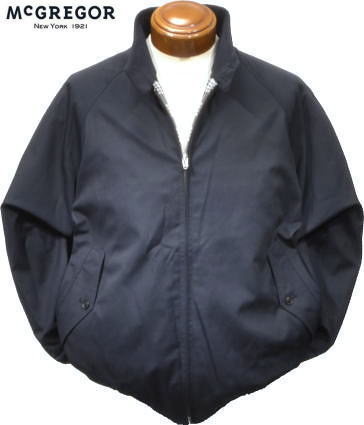 M'GREGOR マクレガー ダークネイビー ウールハリントンジャケット