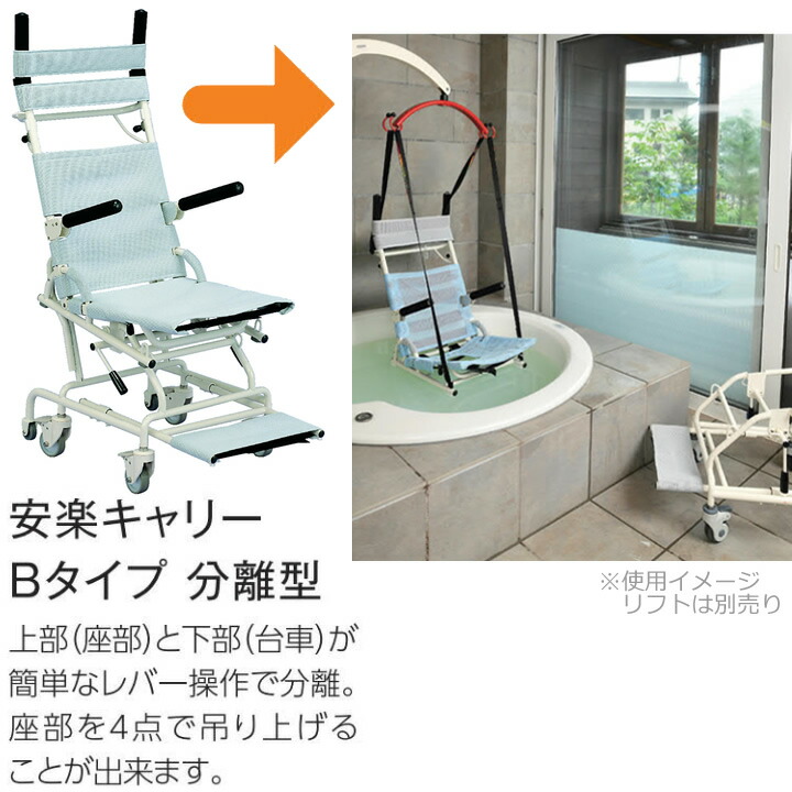 楽天市場】入浴用品 安楽キャリー Bタイプ（分離型） モリトー