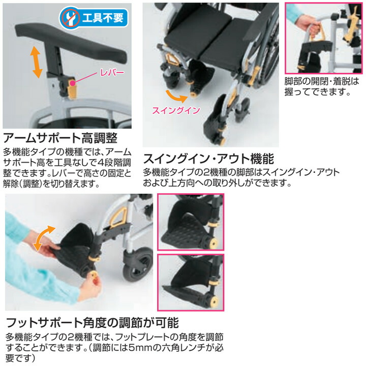 楽天市場】車椅子 シン・ウルトラシリーズ 多機能 自走用 車いす