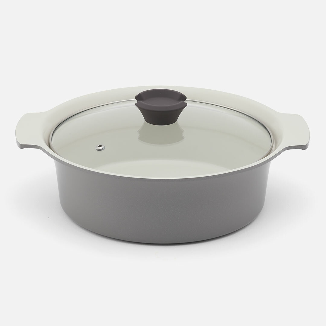 楽天市場】【KEYUCA公式店】ケユカ セラミックIH両手鍋24cm グレー