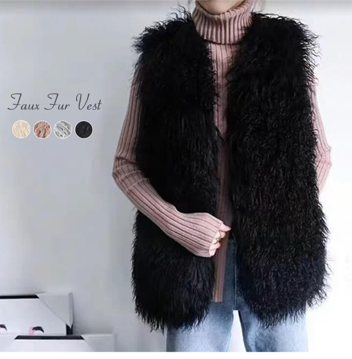 楽天市場】3B41 チベットラム風フェイクファー 最終在庫処分 ベスト