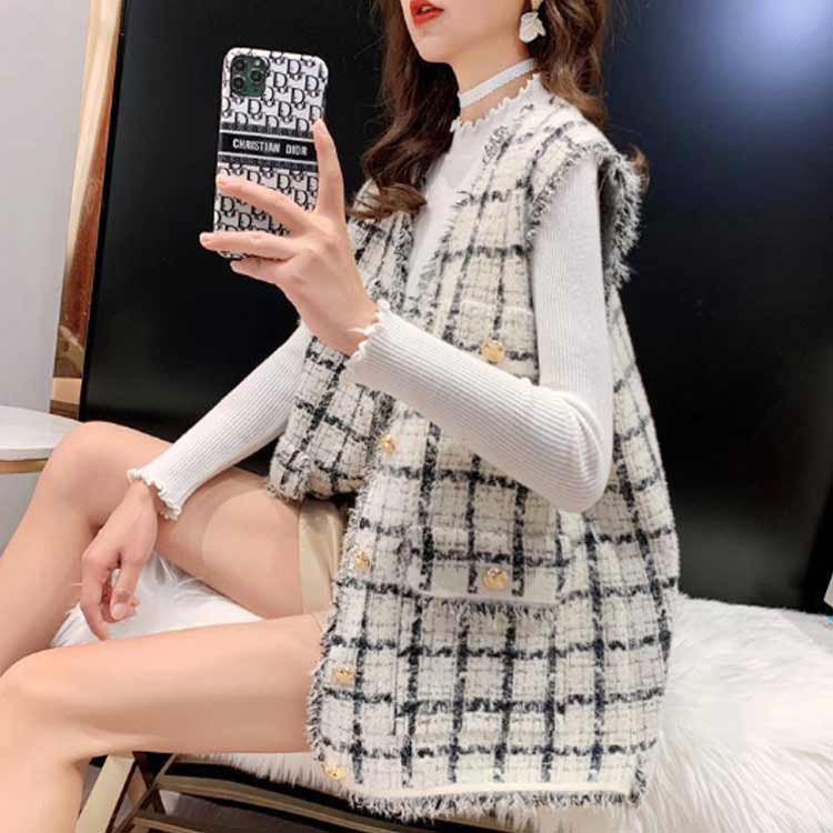 楽天市場】【秋冬新作】ベスト レディース ジレ チェック柄 羽織り 高