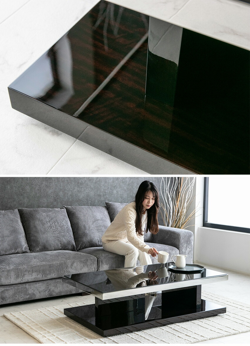 楽天市場】【送料無料】 センターテーブル 高級感 長方形 モダン