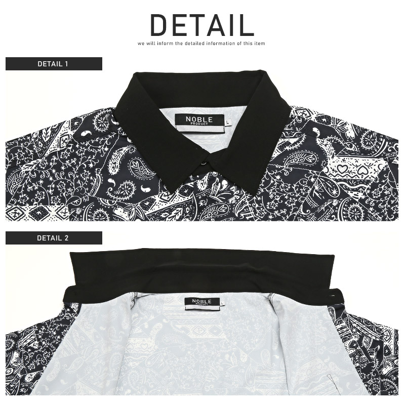 楽天市場】△送料無料△ シャツ メンズ 長袖 バンダナ ボタニカル 総柄