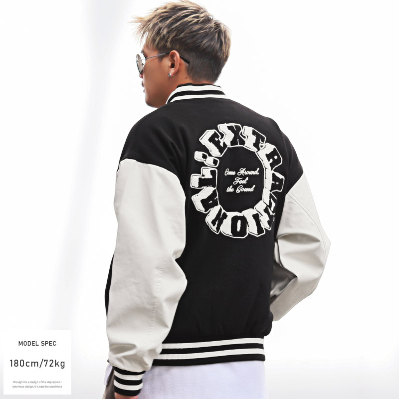 楽天市場】△送料無料△ スタジャン メンズ ブルゾン サガラ刺繍 ロゴ