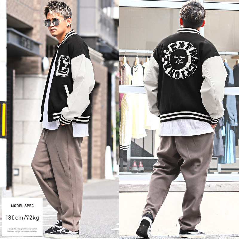 楽天市場】△送料無料△ スタジャン メンズ ブルゾン サガラ刺繍 ロゴ