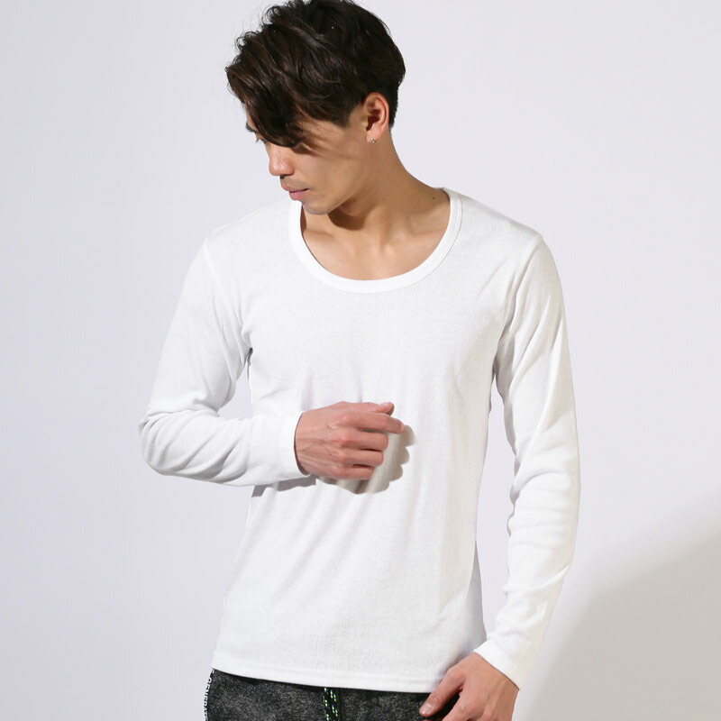 楽天市場】ロンT 長袖Tシャツ メンズ Uネック Tシャツ 長袖 トップス