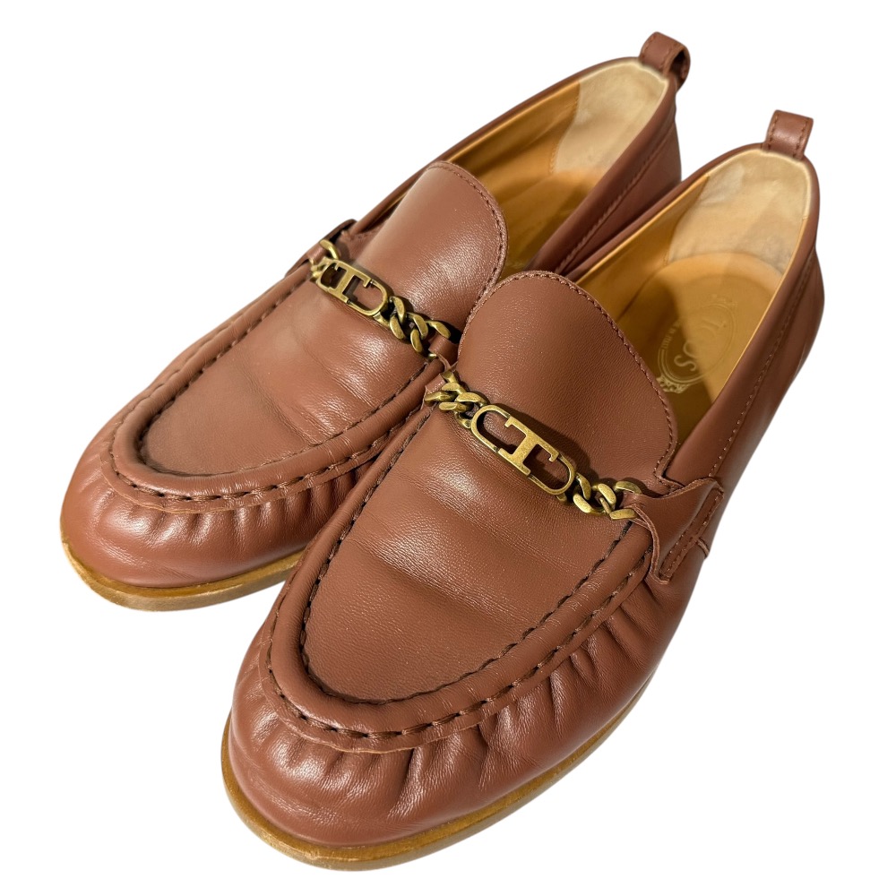 楽天市場】【中古】美品 TOD'S トッズ Tタイムレス レザー ローファー