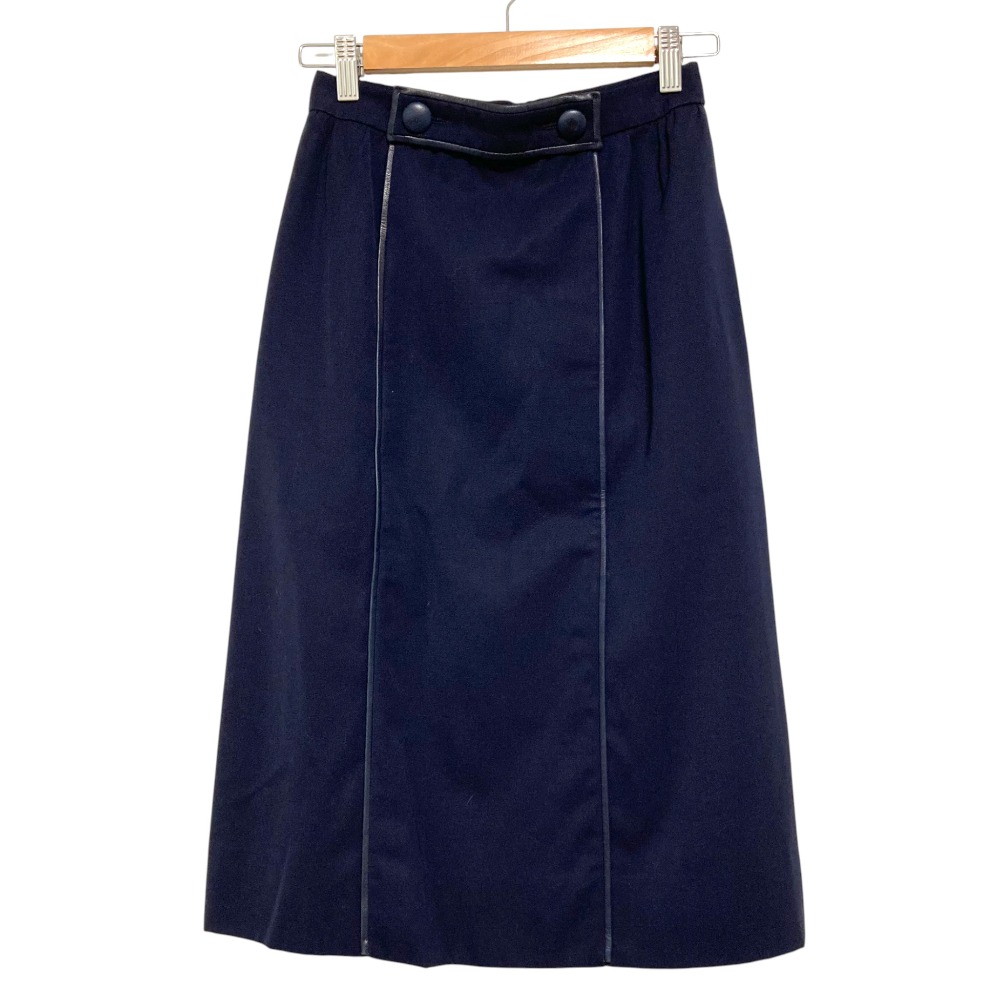 ◇HERMES エルメス スカート 34◇ グレー シルク混 レディース