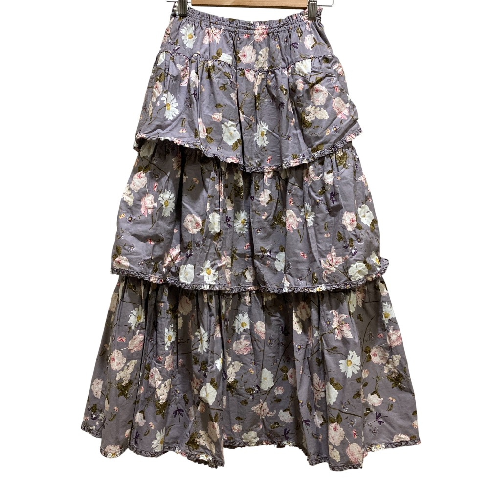 カネコイサオ ワンダフルワールド ロングスカート アイボリー系 花柄