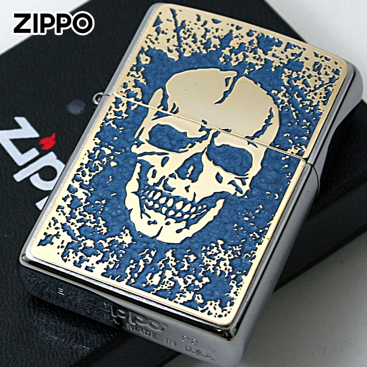 楽天市場】Zippo ジッポライター スカル ドクロ 骸骨 Skull ブルー