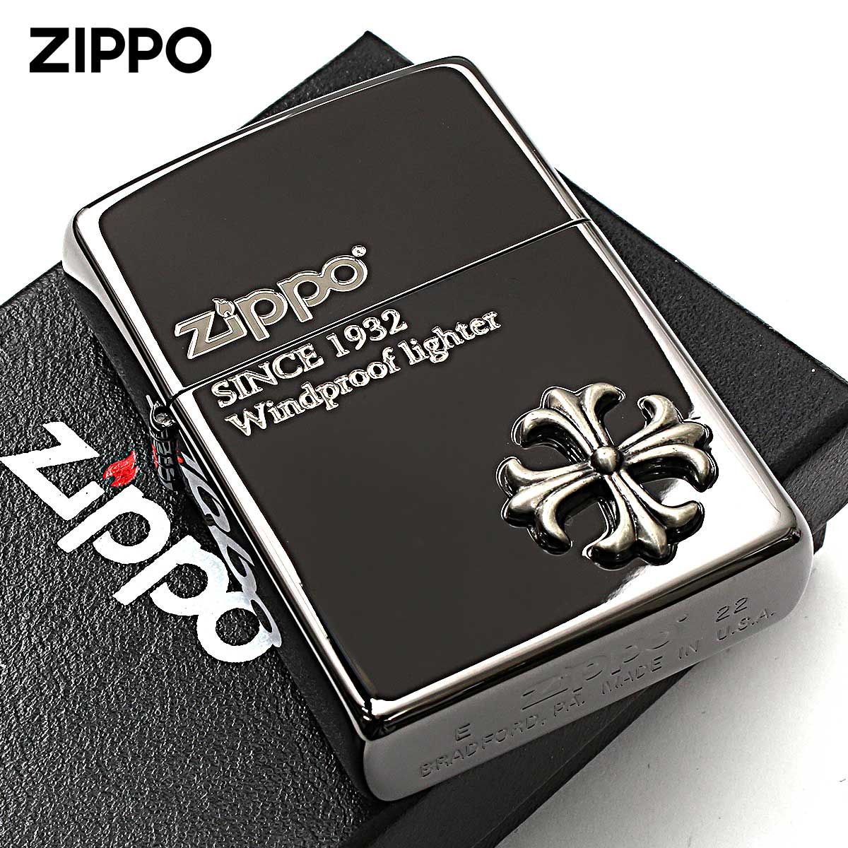 楽天市場】Zippo ジッポライター クロス 十字架 Cross ブラック