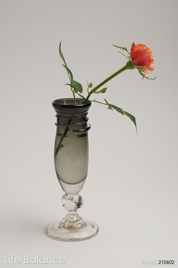 楽天市場】吹きガラス工房 Fuji321 台付 花瓶（S） 黒長 黒 : Life