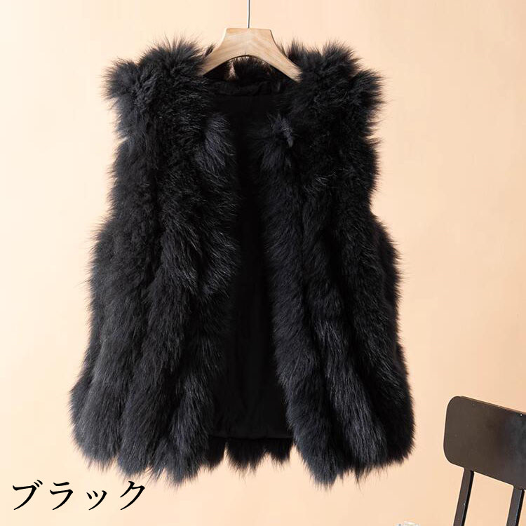 楽天市場】ベスト フォックス リアルファー アウター ショート丈