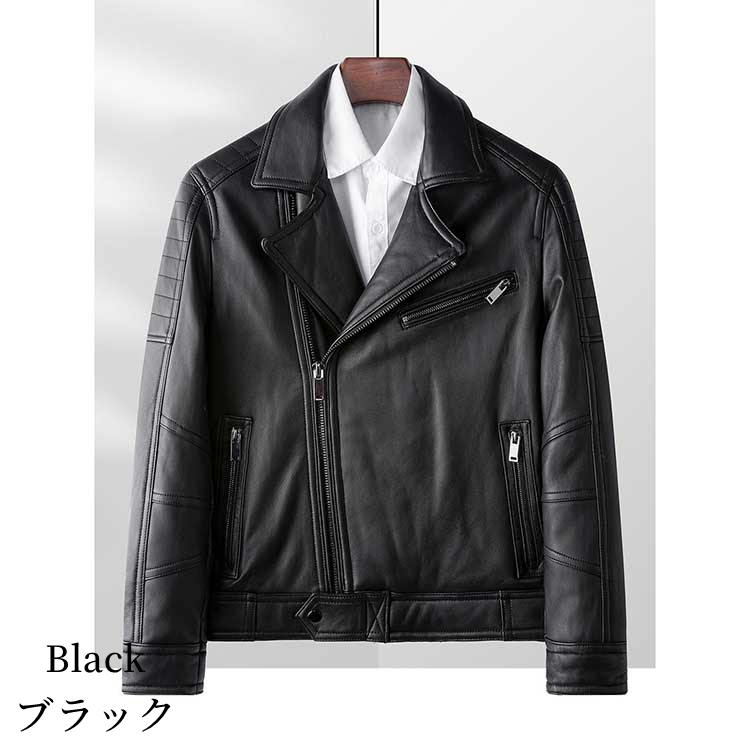 色 バーバリーブラック ラムレザージャケット L 白 羊革 L バーバリー