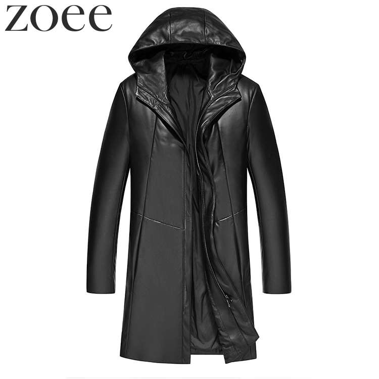 楽天市場】フード付きラムレザーコート ダウン90% 本革 メンズ 秋冬