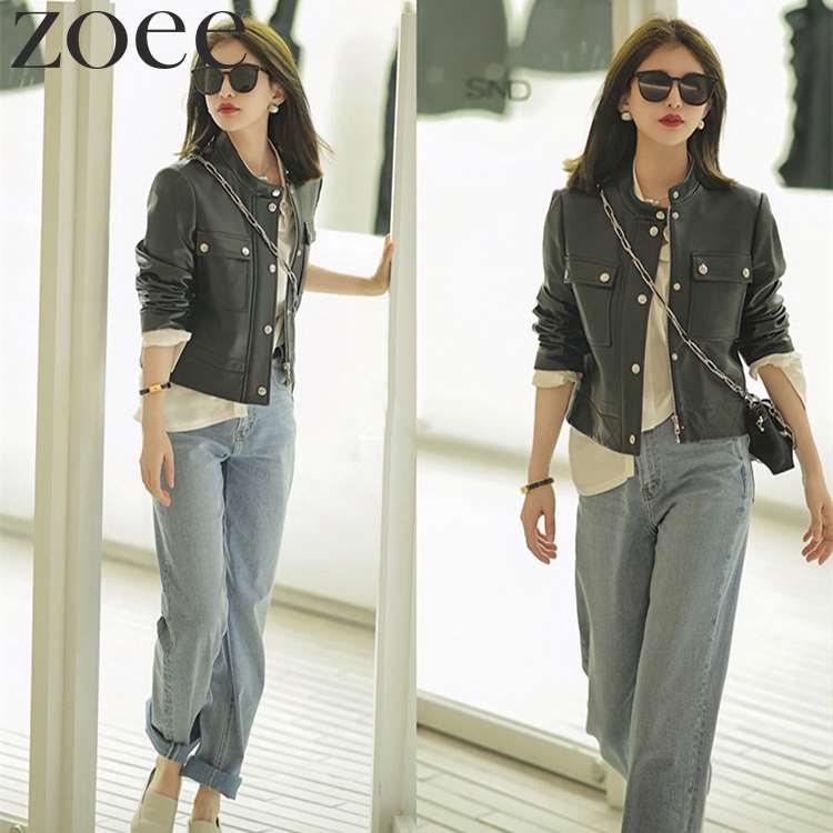 楽天市場】ラムレザーシングルライダースジャケット 本革 ショート丈